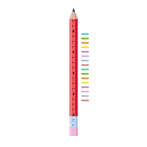 לדמיין סימנים צהוב עיפרון קיר צמיחת תרשים | מדבקות לילדים, שקדן בנים ובנות / 73.5 סנטימטרים על ידי 4.8 סנטימטרים